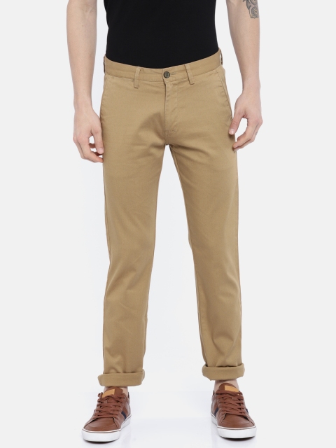 

Arrow Sport Men Khaki Slim Fit Self Design Regular Trousers