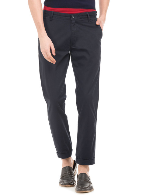 

Arrow Sport Men Navy Blue Slim Fit Solid Regular Trousers
