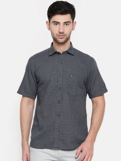 

Arrow Sport Men Grey & Khaki Regular Fit Checked Casual Shirt