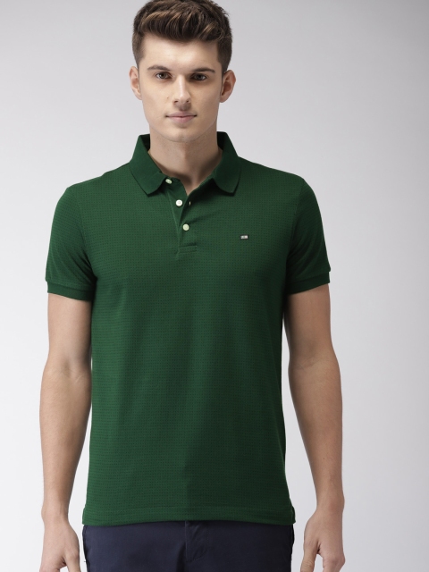 

Arrow Sport Men Green Printed Polo Collar Pure Cotton T-shirt