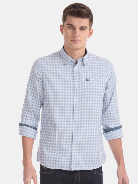 

Arrow Sport Men Blue & White Slim Fit Checked Casual Shirt