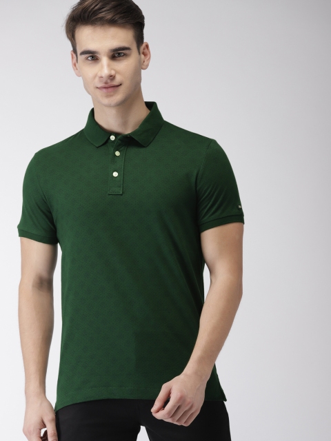 

Arrow Sport Men Green Printed Polo Collar Pure Cotton T-shirt