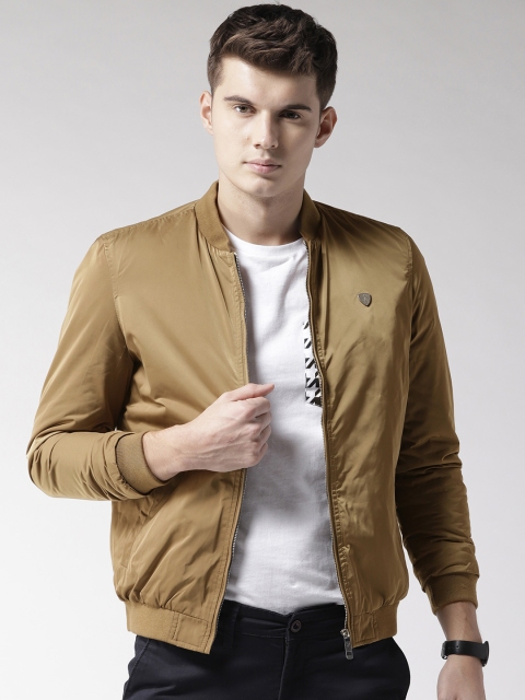 

Arrow Sport Men Olive Green Solid Bomber Jacket