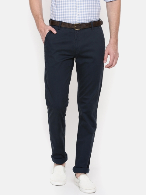 

Arrow Sport Men Navy Chrysler Slim Fit Solid Chinos, Navy blue