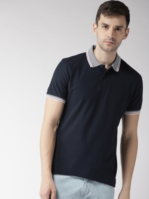 

Arrow Sport Men Navy Blue Solid Polo Collar T-shirt