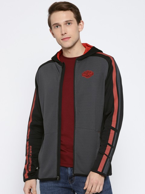 

Harley-Davidson Men Grey Colourblocked Sporty Jacket