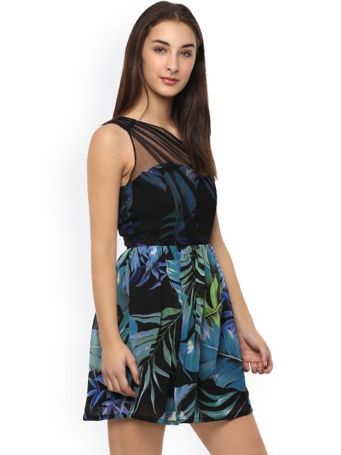 

ROVING MODE Women Multicoloured Printed Fit and Flare Dress, Multi