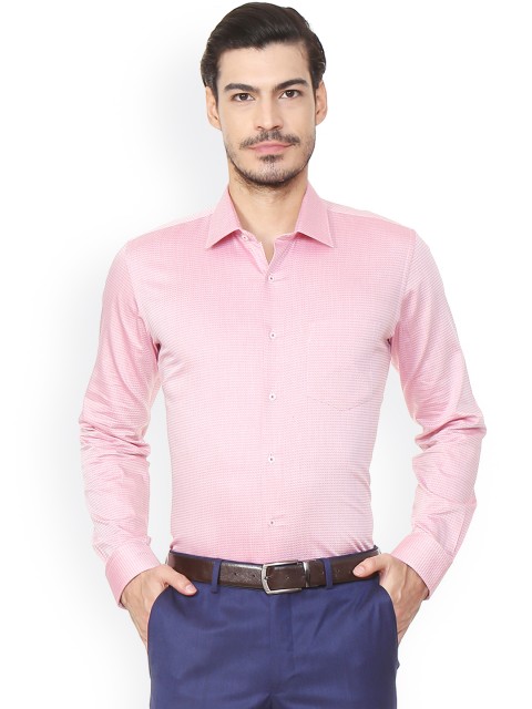 

Van Heusen Men Pink Slim Fit Self Design Formal Shirt
