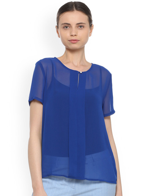 

Van Heusen Woman Blue Solid Top