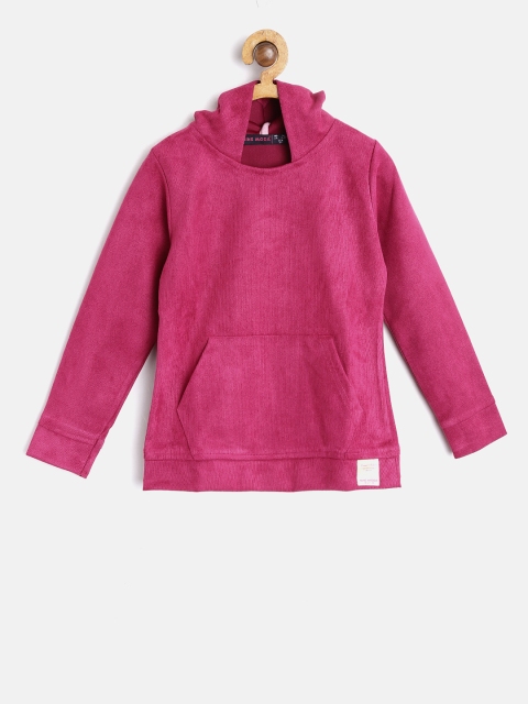 

Nins Moda Girls Magenta Solid Hooded Sweatshirt, Pink
