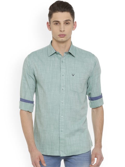 

Allen Solly Men Green Slim Fit Solid Casual Shirt