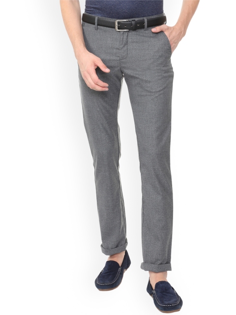 

Allen Solly Men Grey Regular Fit Solid Regular Trousers