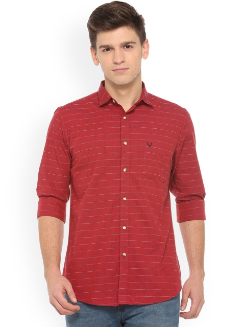 

Allen Solly Men Red Slim Fit Striped Casual Shirt