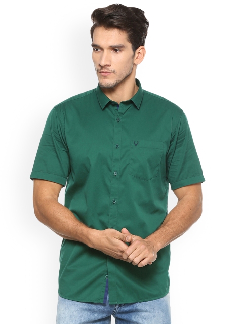 

Allen Solly Men Green Slim Fit Solid Casual Shirt