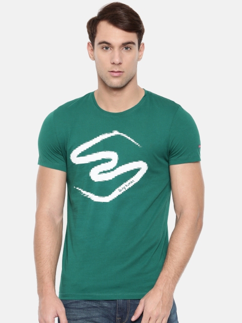 

Being Human Men Green Solid Round Neck T-shirt