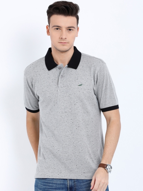 

Crocodile Men Grey Solid Polo Collar T-shirt