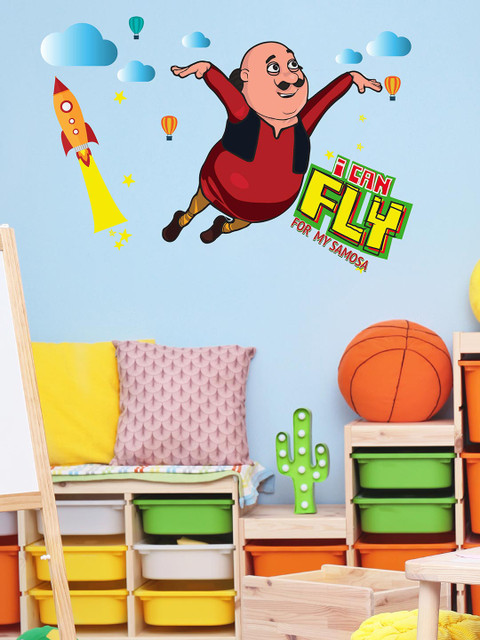 

Asian Paints Kids Multicoloured Motu Patlu I can fly Wall Sticker, Multi