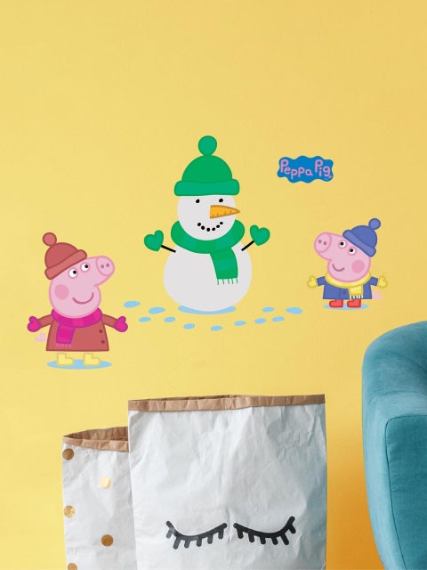 

Asian Paints Multicoloured Kids Peppa Pig George Build Snowman Printed Wall Sticker, Multi