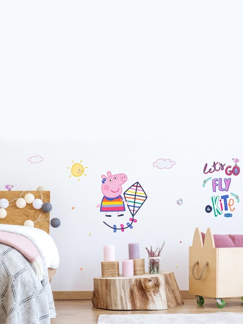 

Asian Paints Multicoloured Kids Peppa Pig Fly A Kite Printed Wall Sticker, Multi