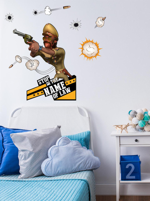 

Asian Paints Kids Multicoloured Motu Patlu Chingum In Action Printed Wall Sticker, Multi