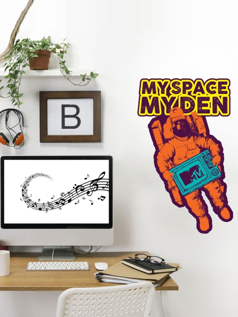 

Asian Paints Orange & Yellow Kids MTV My Space My Den Printed Wall Sticker