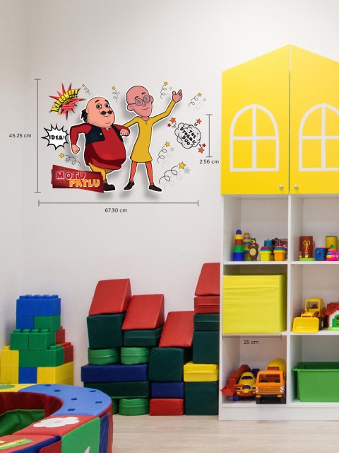 

Asian Paints Multicoloured Kids Motu Patlu Dynamic Springs Printed Wall Sticker, Multi