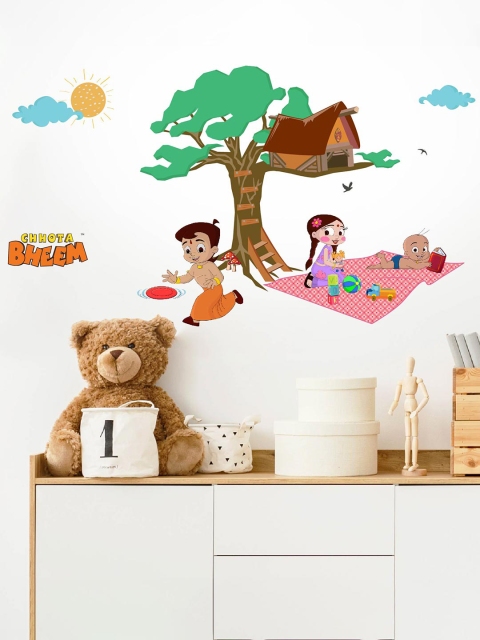 

Asian Paints Kids Multicoloured Chhota Bheem Playing Frisbee Printed Wall Sticker, Multi