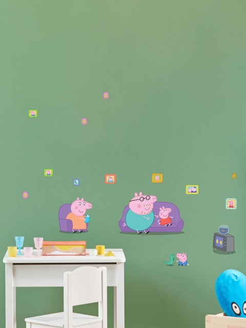 

Asian Paints Girls Multicoloured Peppa Pig Tv Time Printed Wall Sticker, Multi