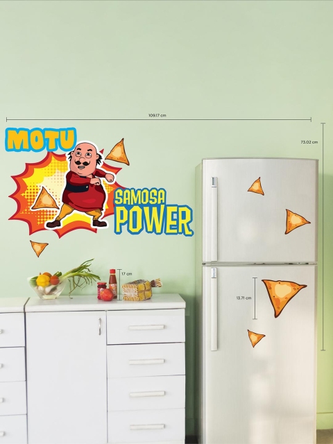 

Asian Paints Multicoloured Kids Motu Patlu Samosa Power Printed Wall Sticker, Multi