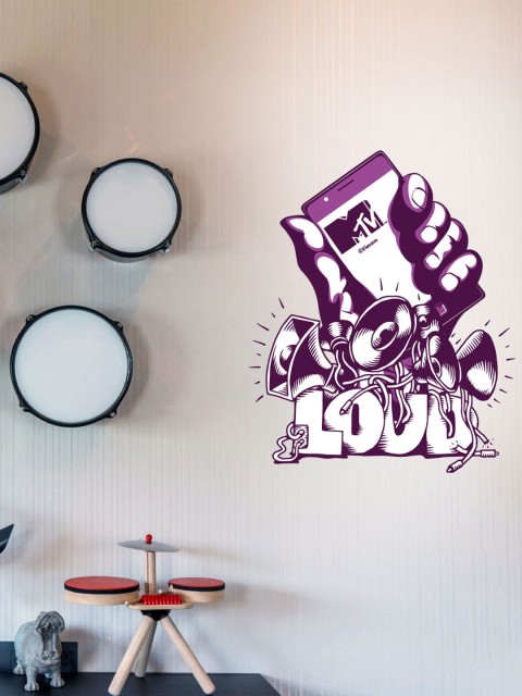 

Asian Paints Kids Multicoloured MTV Live Life Loud! Printed Wall Sticker, Multi