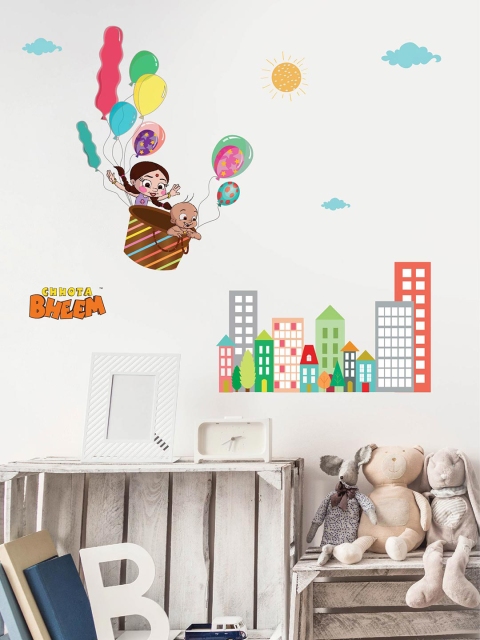 

Asian Paints Multicoloured Kids Chhota Bheem Flying With Chutki Printed Wall Sticker, Multi