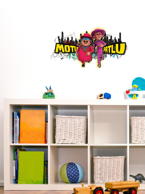 

Asian Paints Kids Multicoloured Motu Patlu Colourful City Printed Wall Sticker, Multi
