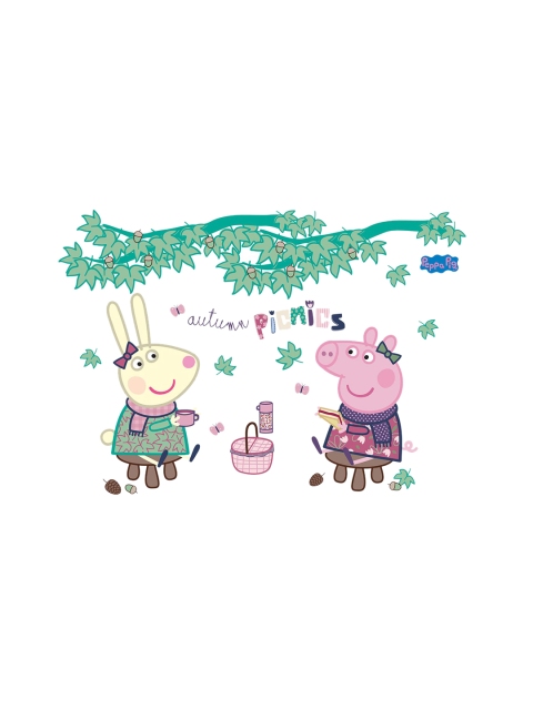

Asian Paints Girls Multicoloured Peppa Pig Autumn Picnic Printed Wall Sticker, Multi