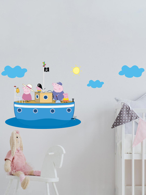 

Asian Paints Girls Multicoloured Peppa Pig Adventure Cruise Printed Wall Sticker, Multi