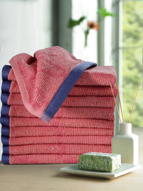 

Trident Peach Set of 10 440 GSM Cotton Face Towels