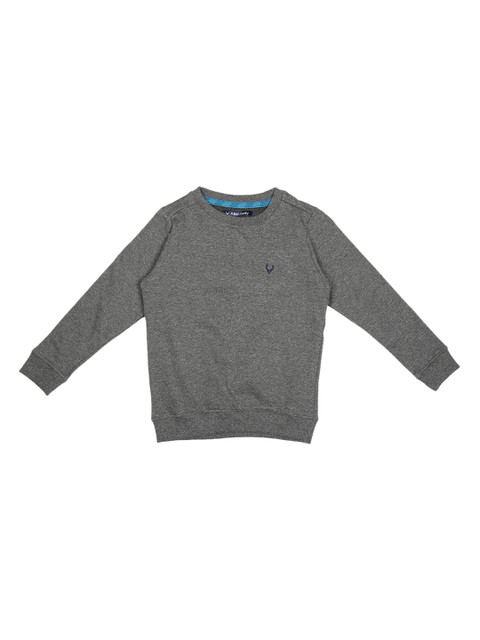 

Allen Solly Junior Boys Grey Melange Solid Sweatshirt