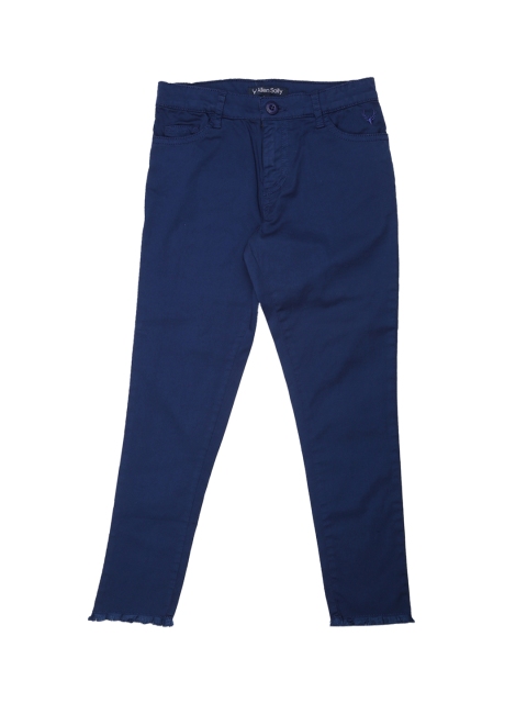 

Allen Solly Junior Girls Blue Solid Regular Trousers