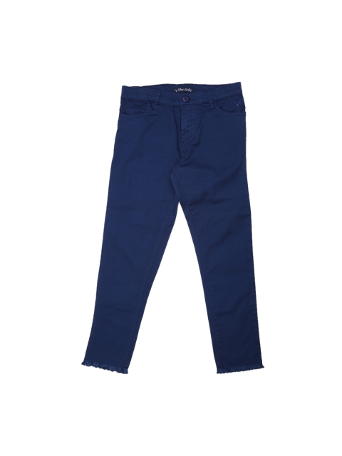 

Allen Solly Junior Girls Blue Solid Regular Trousers