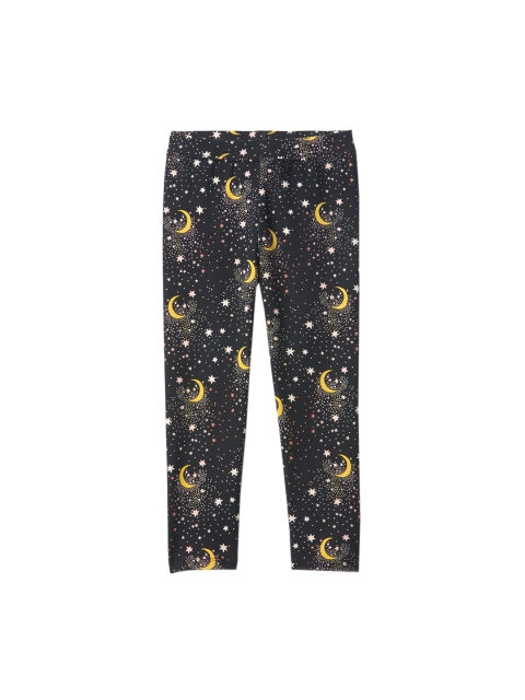 

GAP Girls Print Stretch Jersey Leggings, Black