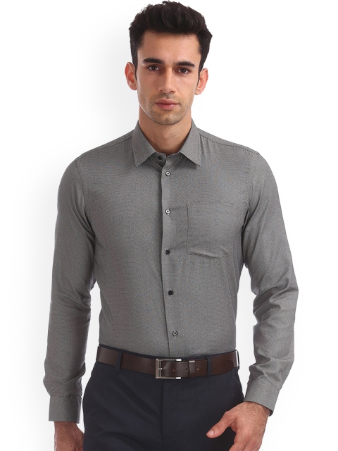 

Arrow New York Men Grey Slim Fit Self Design Casual Shirt