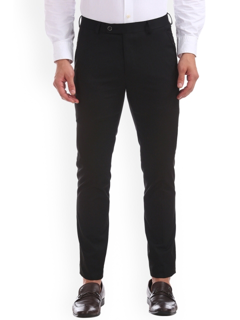

Arrow New York Men Black Skinny Fit Solid Regular Trousers