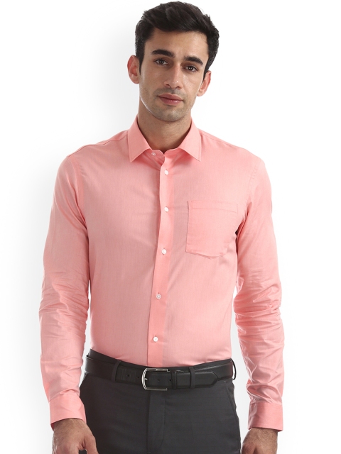 

Arrow New York Men Peach-Coloured Slim Fit Solid Casual Shirt