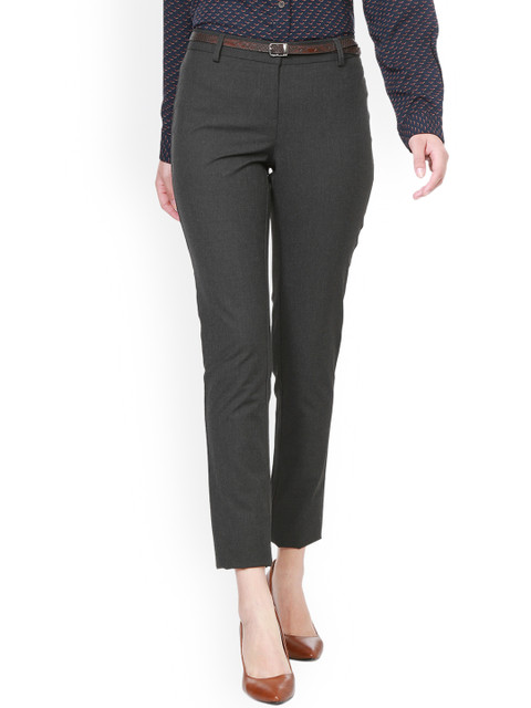 

Allen Solly Woman Grey Regular Fit Solid Formal Trousers