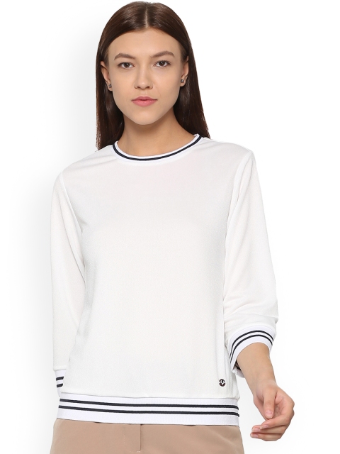 

Allen Solly Woman White Solid Blouson Top