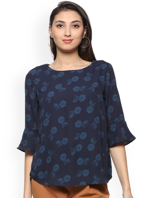

Allen Solly Woman Blue Printed Top