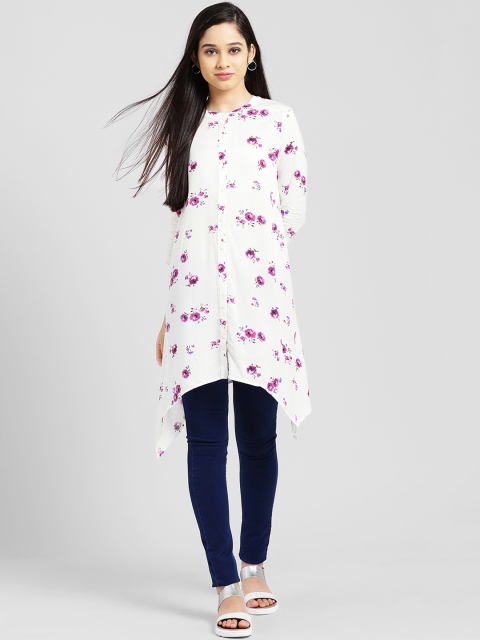 

Zink London Women White Printed Shirt Style Top