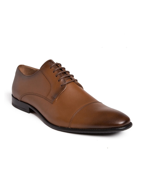 

TONI ROSSI Men Tan Brown Leather Formal Derbys