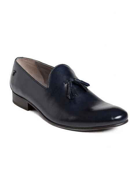 

TONI ROSSI Men Navy Blue Leather Formal Slip-Ons