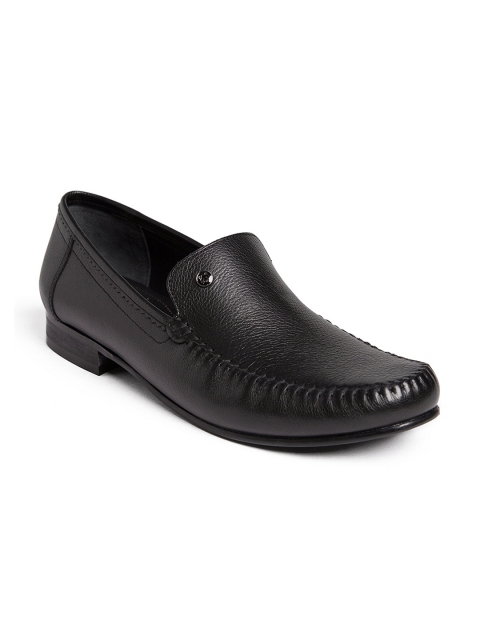 

TONI ROSSI Men Black Leather Formal Slip-Ons