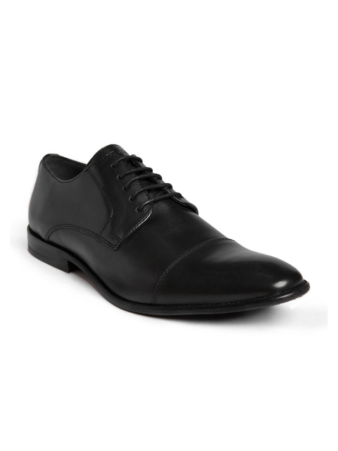 

TONI ROSSI Men Black Leather Formal Derbys